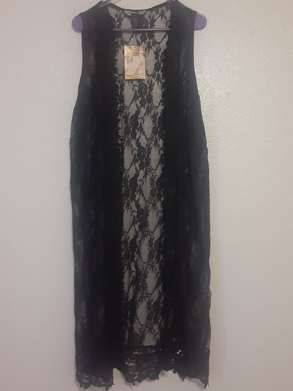 Black Lace Fringe Cardigan